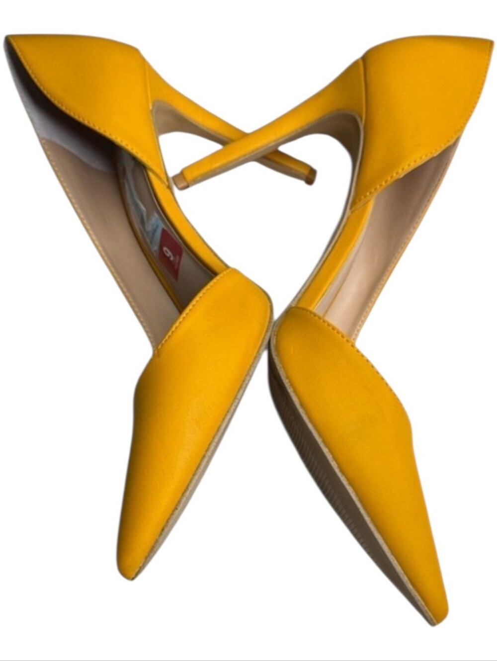 INC International Concepts Yellow Pointed Toe D'Orsay Pump Sz 9